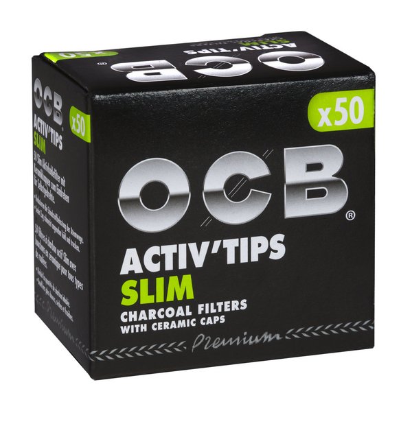 5 x 50 OCB Activ Tips Slim  Aktivkohle Filter 7mm