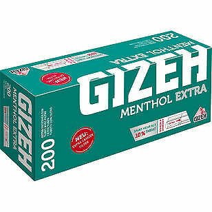 2000 Gizeh Menthol Extra Filterhülsen Zigarettenhülsen 10x200 